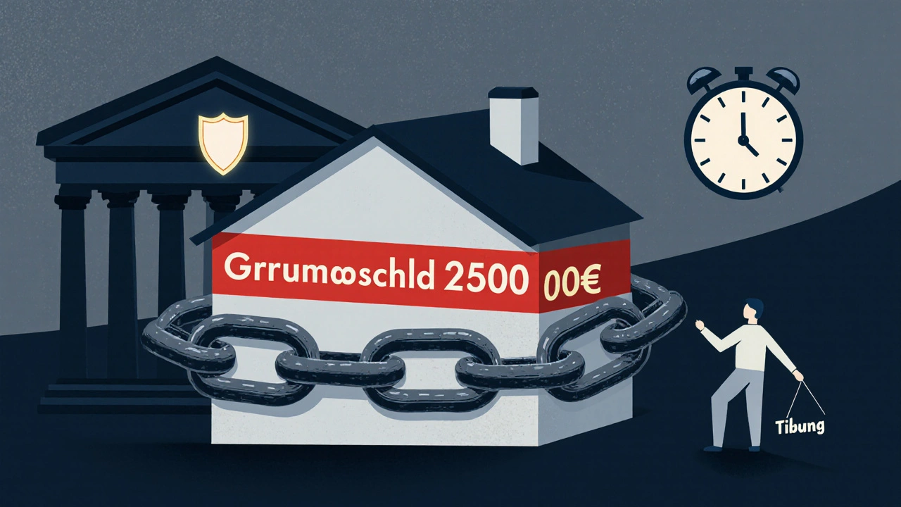 Haus mit rechtlichem Kettenring, der trotz Tilgung nicht entfernt wird.