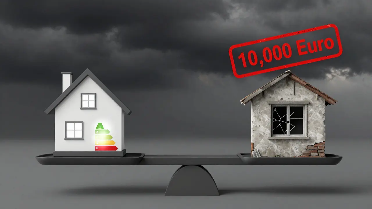 Waage mit energieeffizientem Haus und Strafzahlung von 10.000 Euro