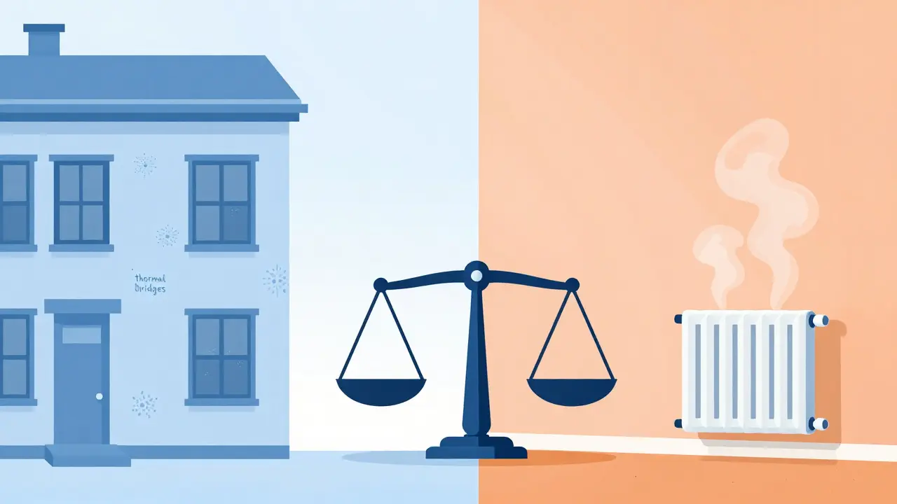 Grafik zur Aufteilung der Haftung bei Schimmel zwischen Altbau und Neubau