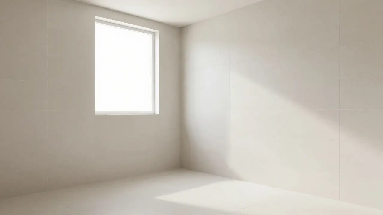 Modernes Badezimmer mit großformatigen Fliesen und wenigen Fugen für sauberen Look