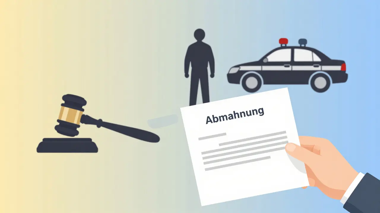 Symbolische Darstellung von Abmahnung, Mietminderung und Bußgeld