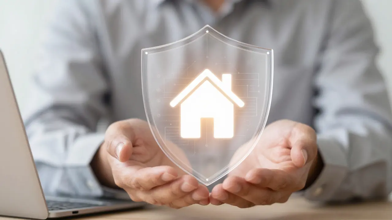 Symbolische Darstellung von Datensicherheit und Schutz bei Cloud-Immobiliensoftware