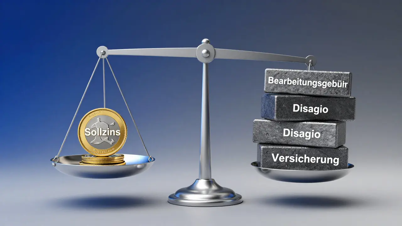 Abstrakte Darstellung der versteckten Kosten im Effektivzins