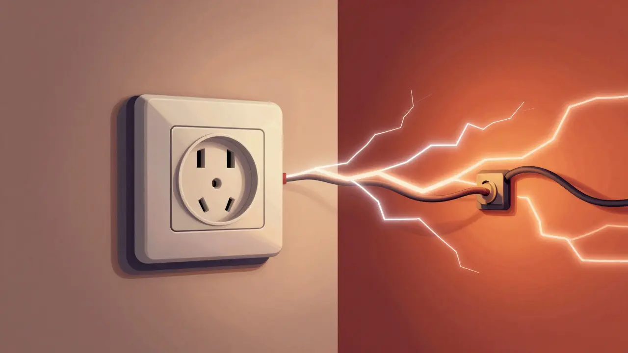 Konzeptbild zeigt Gefahr von unsachgemäßen Elektroarbeiten und Versicherungsriskos