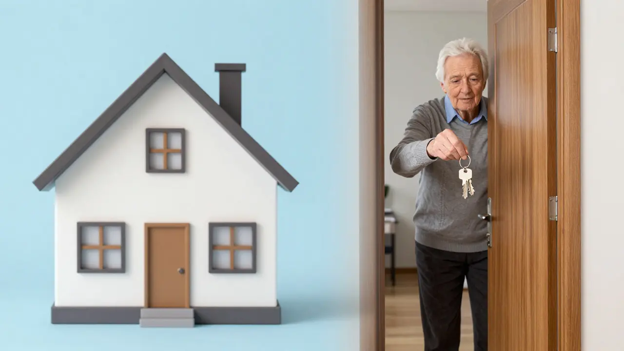Haus mit geteiltem Blick: Eltern behalten Wohnrecht, Kind ist Eigentümer