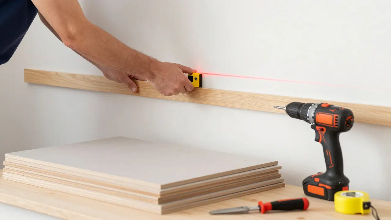 DIY-Montage von Wandpaneelen mit Laserwasserwaage und Unterkonstruktion