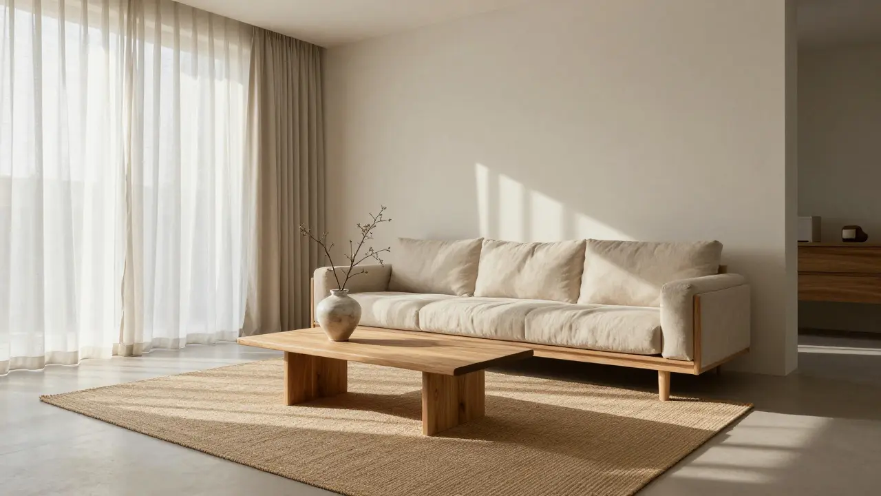 Japandi-Wohnzimmer gestalten: Minimalismus trifft warme Naturmaterialien