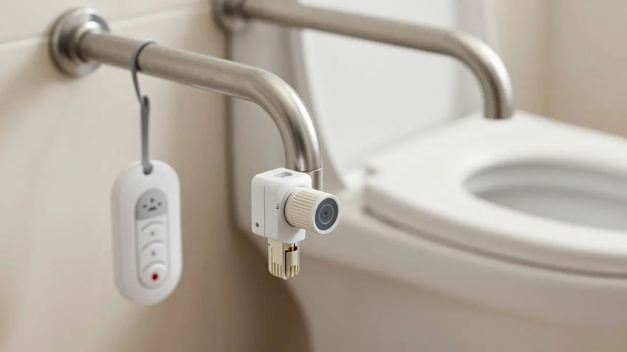 Technische Hilfsmittel wie Thermostat und Notrufknopf